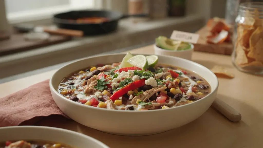 Chicken Taco-Style Soup (No Tortillas)