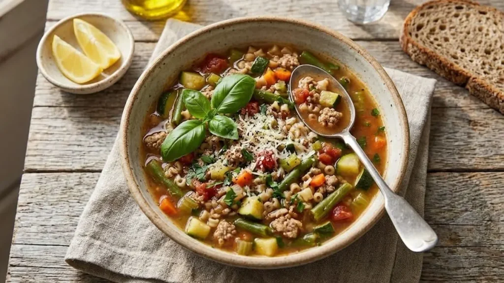 Turkey and Zucchini Minestrone